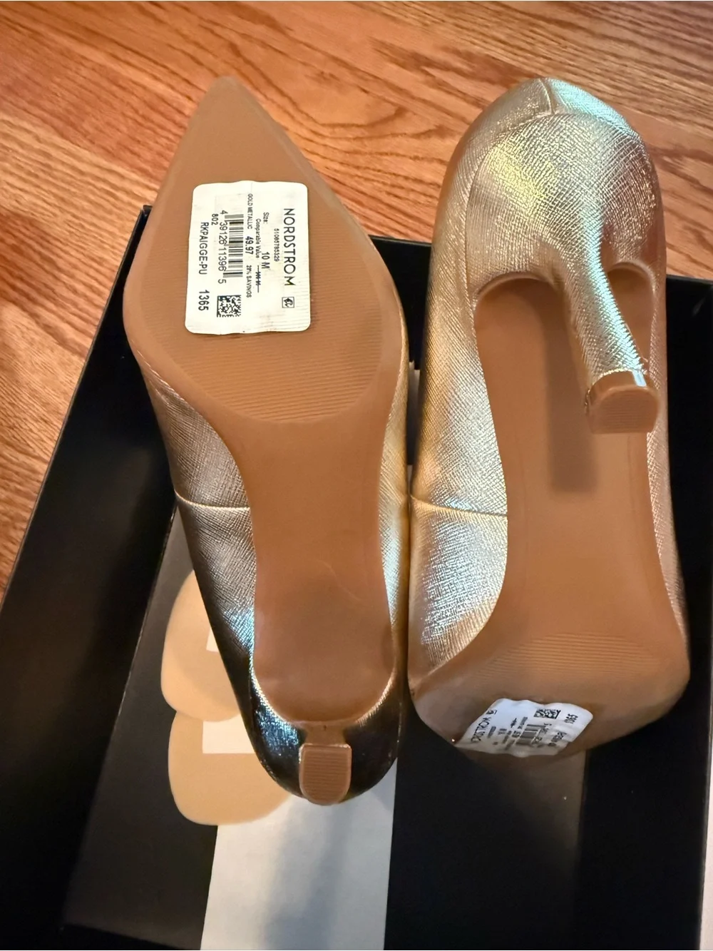 Nordstrom Metallic Gold Pointed-Toe Pumps